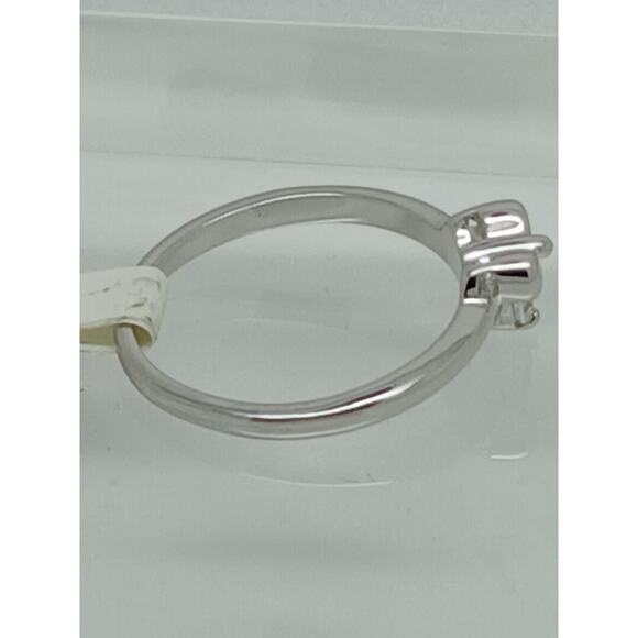 Vintage 0.25CT Charming Bow Solitaire White Gold Plated Stack Band Ring Size 8 - Picture 3 of 6